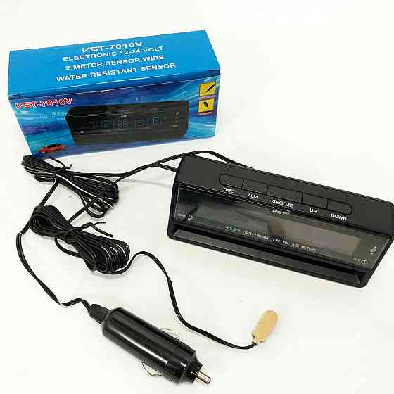 Автомобільний годинник з термометром та PJ-137 вольтметром VST-7010V Київ