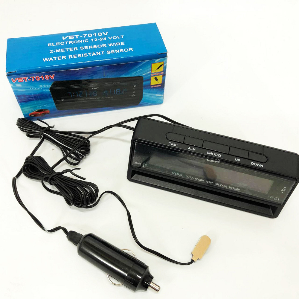 Автомобільний годинник з термометром та PJ-137 вольтметром VST-7010V Київ - фото 1