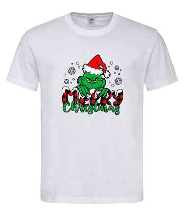 Новорічна футболка з Грінчем "Merry Christmas" Білий, XXL Городище