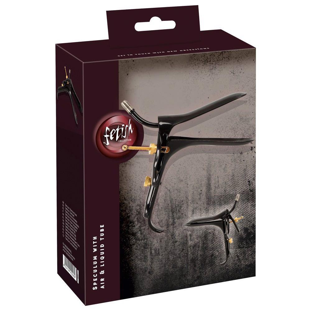 Вагинально-анальное зеркало Fetish Collection Speculum из нержавеющей стали, чёрно-золотое, 15 см Sex Aura Киев - изображение 2