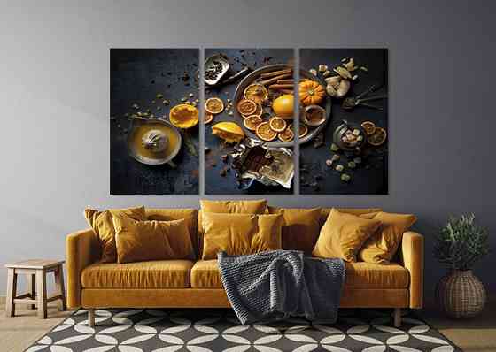 Модульная картина в гостиную / спальню  Цитрусові     ART-086_3A Киев