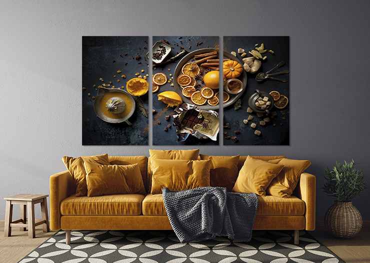 Модульная картина в гостиную / спальню  Цитрусові     ART-086_3A Киев - изображение 3