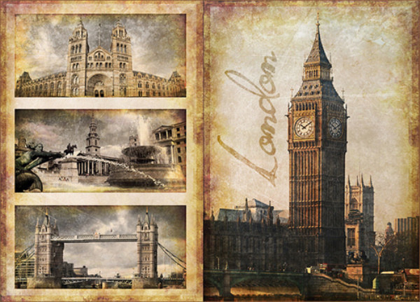 Папір для декупажу "Місто за Гринвічем" 30,8*44см 45г/м2 69201476, шт Київ - фото 1