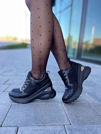 Stilli Снікерси жіночі STILLI чорні еко-шкіра демісезонні платформа размеры 36р.37р.39р. (4702) Коломыя