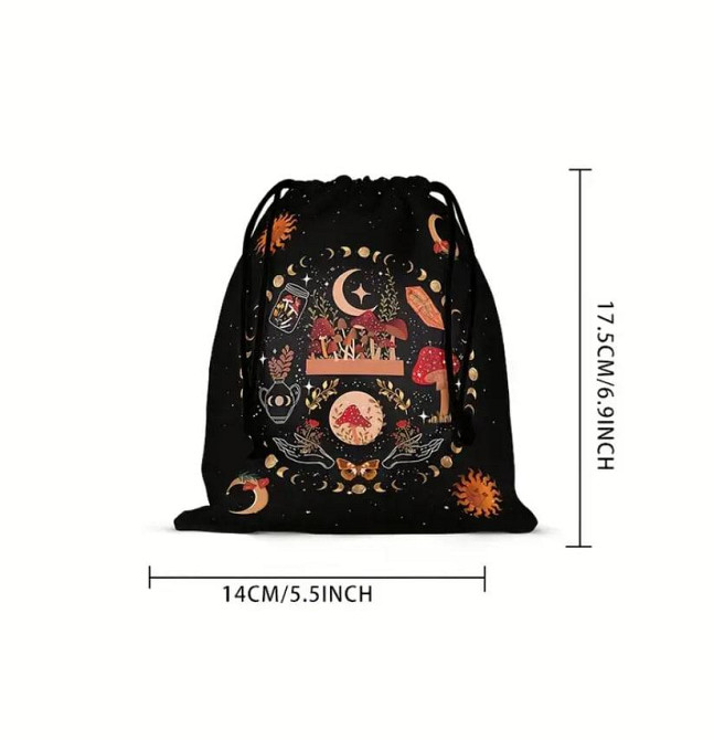 Оксамитова сумка для Таро з астрологічним принтом — мішечок для зберігання карт, амулетів, каменів Київ - фото 2