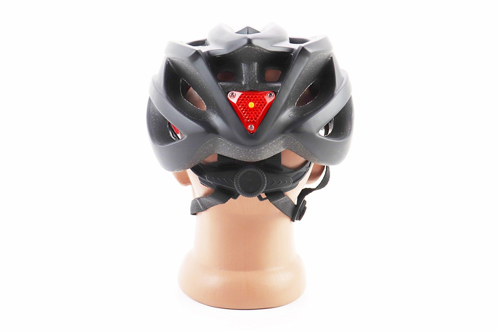 Шолом велосипедний L+ліхтар задній, знімний козирок, 19 вент. отворів, чорний матовий V-05 Київ - фото 2