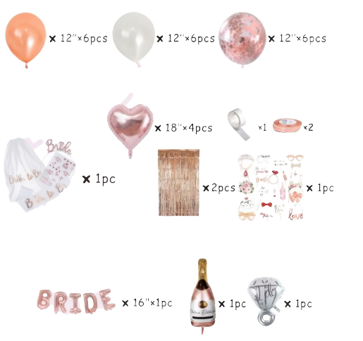 Набір аксесуарів для дівич-вечора «Bride» прикраса для торжества Кам'янець-Подільський