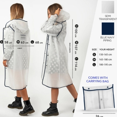 Дощовик Perletti City прозорий/синій M (14210003M) Вінниця - фото 4