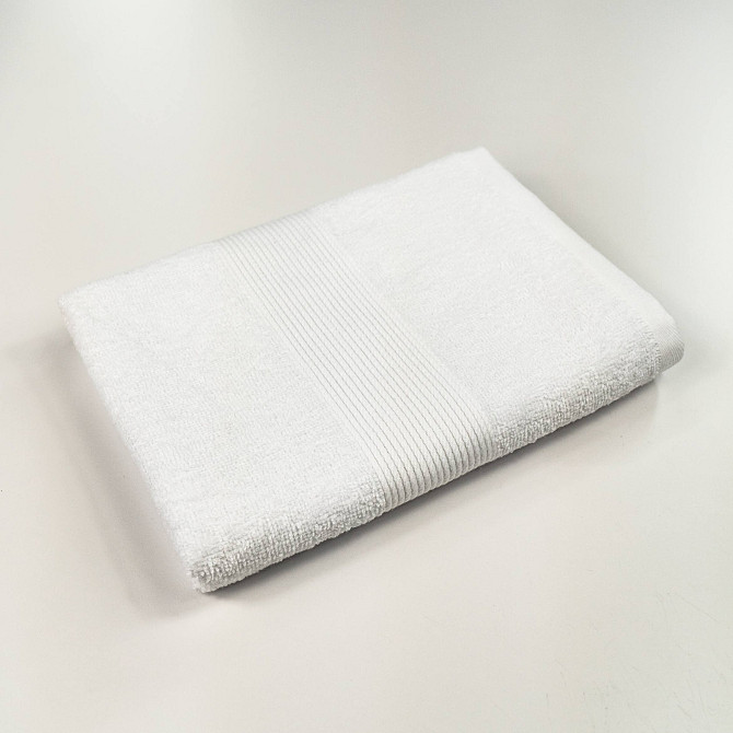 Полотенце для рук и лица махровое с Бордюром GM Textile 40х70см 400г/м2 (Белый) Сумы - изображение 1