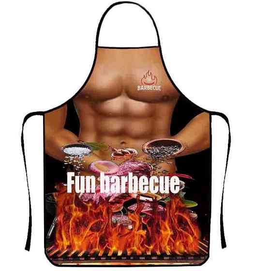 Прикольний фартух для чоловіків Fun barbecue 80 на 60 см різнобарвний Київ