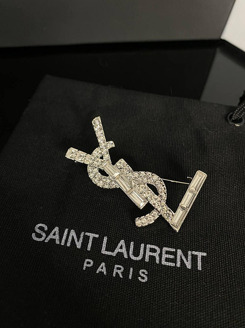 Брендовая брошь Cен Лоран / Saint Laurent, покрытие серебро 925 Одесса - изображение 1