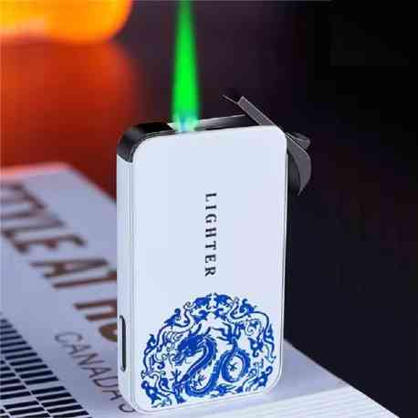 Газовая зажигалка белая | Пьезо зажигалка с зеленым пламенем a3 Одесса