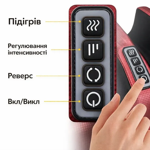 Масажер для ніг, стоп і кісточок Renkai Foot Massager: роликовий масажер із підігрівом, 3 швидкостями та екошкірою Одеса - фото 8