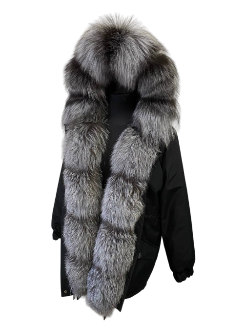 Парка жіноча з хутром чорнобурки Чорний р42 95см Харків - фото 2