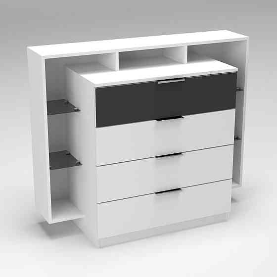 Комод Крістал, Білий/Антрацит, 1200/450/1000 Львів