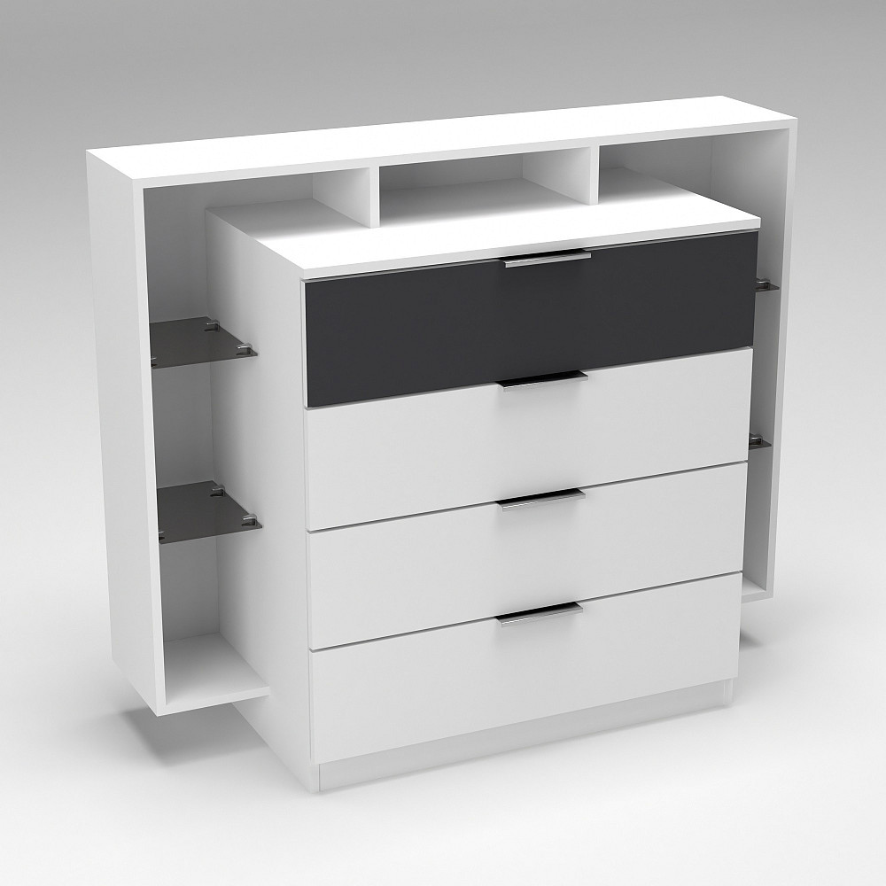 Комод Крістал, Білий/Антрацит, 1200/450/1000 Львів - фото 2