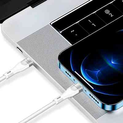 Дата кабель USB-C to USB-C 1.0m (PD Fast Charging 240W) 5А white ColorWay (CW-CBPDCC065-WT) Винница