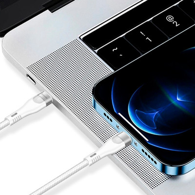 Дата кабель USB-C to USB-C 1.0m (PD Fast Charging 240W) 5А white ColorWay (CW-CBPDCC065-WT) Вінниця - фото 5