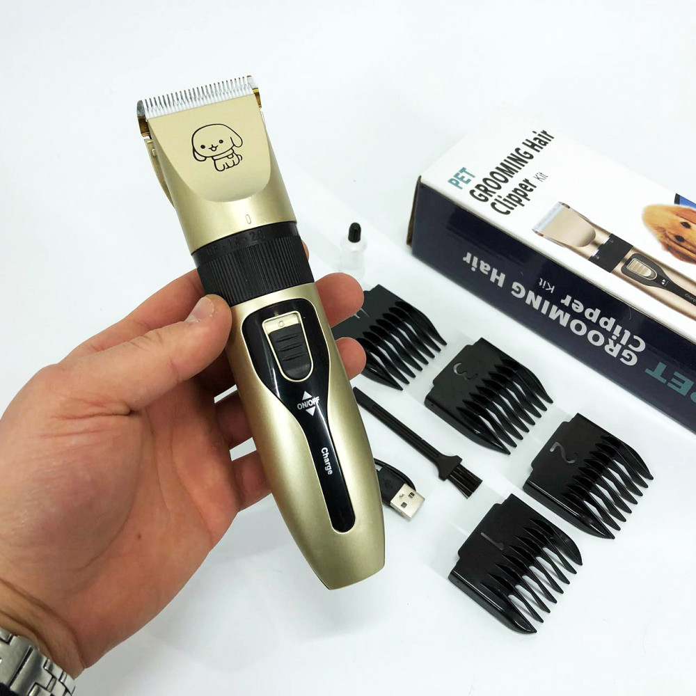 Машинка триммер для стрижки тварин собак / котів на акумуляторі з набором насадок Puppy SP-19 Львів - фото 9
