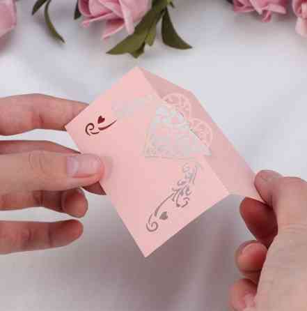 Розсадкові картки для гостей з сердечком 10 штук 90 на 45 мм пудровий Київ