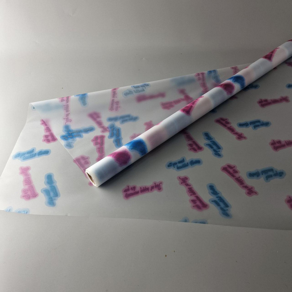 Калька для цветов рулон 8м тонированный матовый (77) (h680) №803 Неоновые надписи (1 шт) Харьков - изображение 3