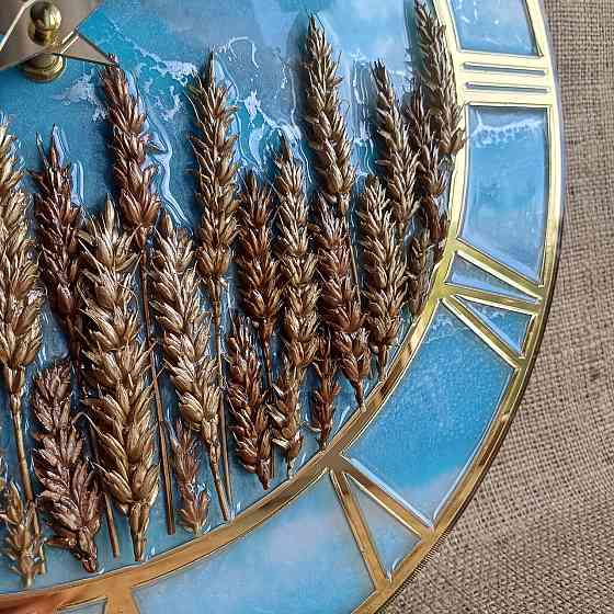 Годинник настінний 40 см з епоксидної смоли ручної роботи Дніпро