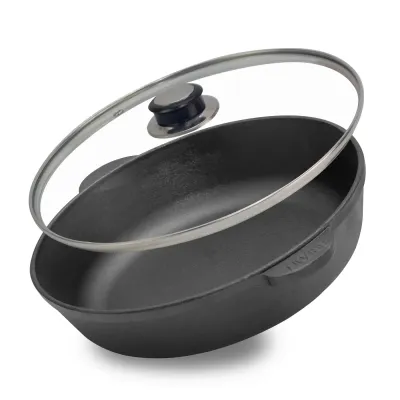 Сковорода Brizoll Monolith чавунна зі скляною кришкою 260х60 мм (M2660U-6) Винница