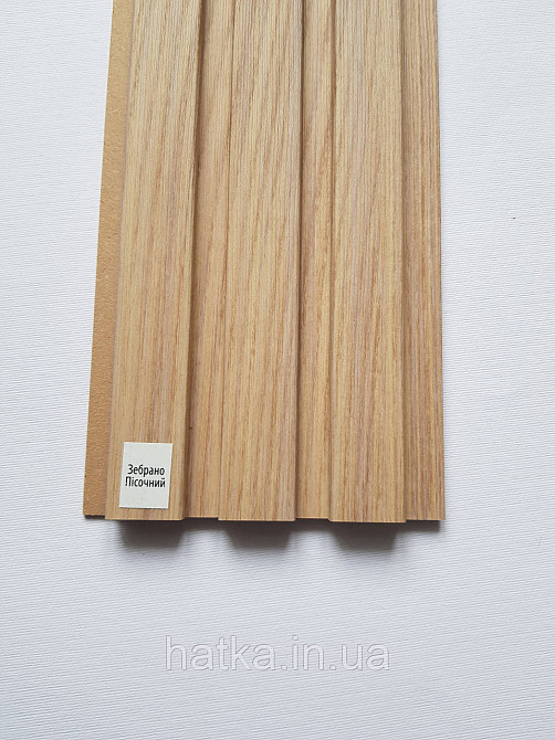 Стеновая реечная панель МДФ 117х12х2800 мм Зебрано песочный СП12117-15 Киев - изображение 2