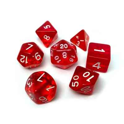 Набор кубиков для настольных игр Games 7 Days Transparent 7 Dice Set - Red (g7dtran02) Винница