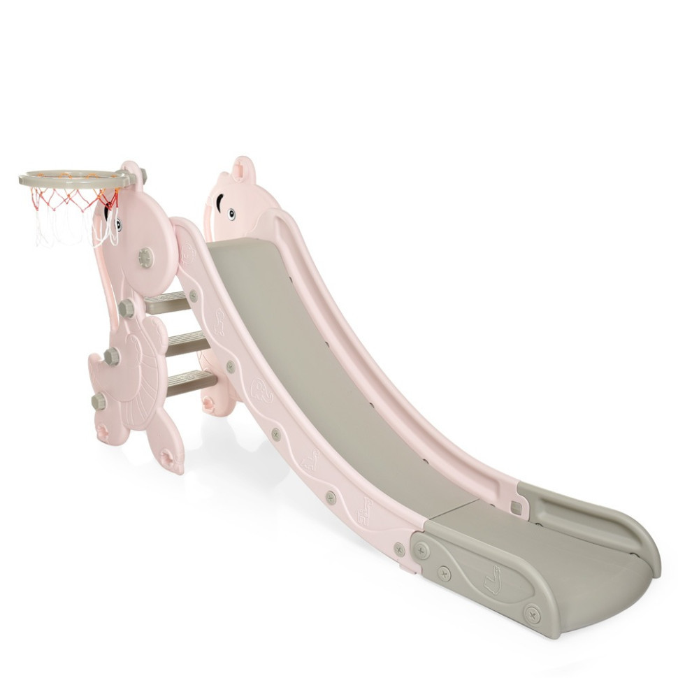 Дитяча гірка YG2020-2-1-8 пластик, з баскетбольним кільцем Вінниця - фото 1