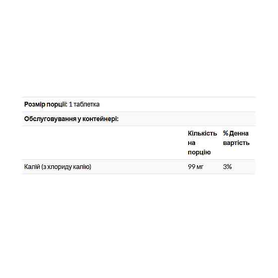 Калий хлорид KAL Potassium 99 Chloride 100 капс Киев