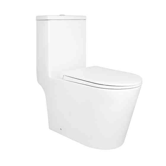 Унітаз-моноблок підлоговий Qtap Kolibri Ultra Quiet безобідковий із сидінням Soft-close WHITE QT10226380W Київ