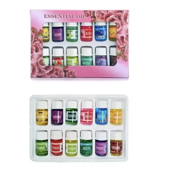 Набор эфирных масел 12 шт.,в стеклянных флаконах / Натуральные аромамасла для аромалампы, массажа, SPA и дома Коломия