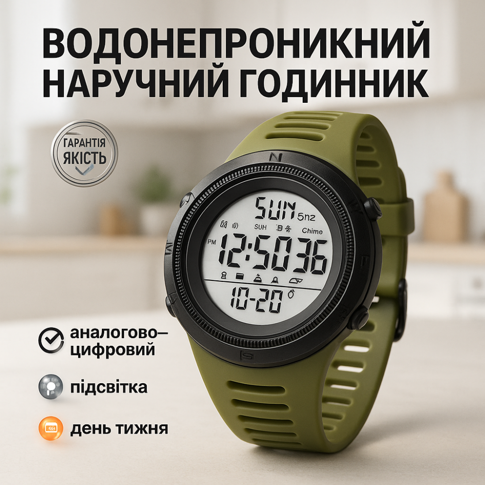 Водонепроникний чоловічий годинник SKMEI 2070AG, Сучасний військовий годинник Спецназ NS-20 Львів - фото 17