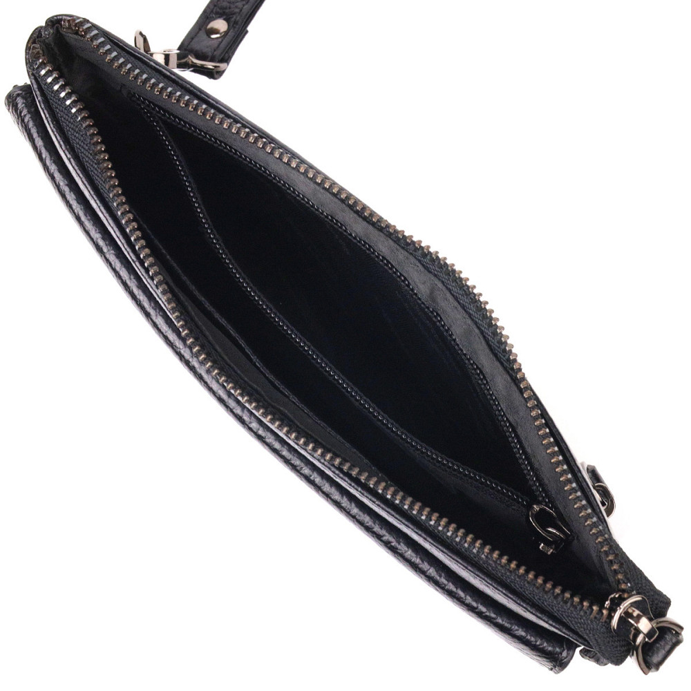 Стильный клатч для мужчин из натуральной кожи CANPELLINI 21546 Черный Киев - изображение 6