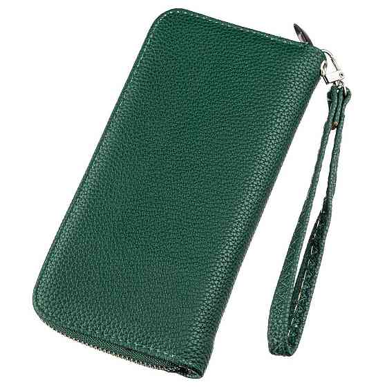 Кошелек женский на одну молнию из экокожи флотар Зеленый (KIVI) Киев
