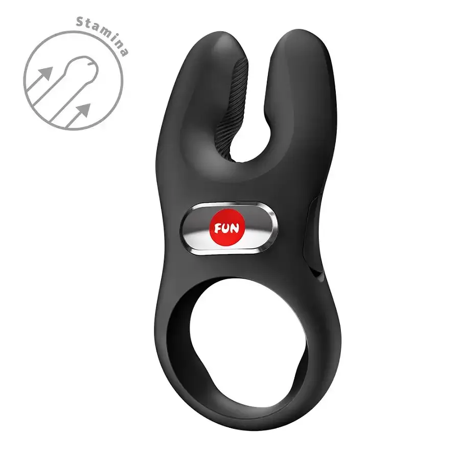 Эрекционное виброкольцо с двойной стимуляцией клитора Fun Factory NŌS PRO Black, 2 мотора Львов - изображение 3