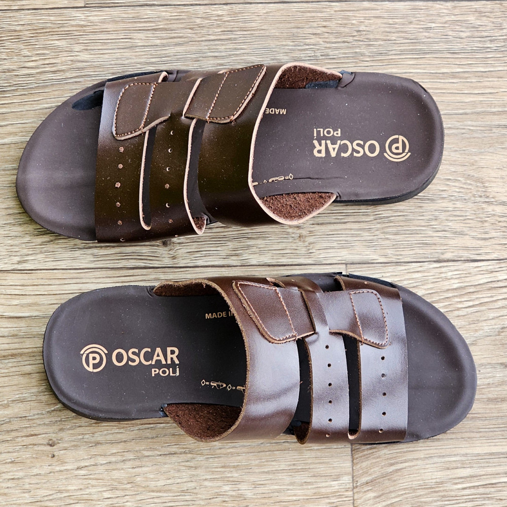 Мужские Шлёпанцы Тапочки Сланцы Коричневые Кожаные (размеры: 41,42,43,44,45) Днепр - изображение 7