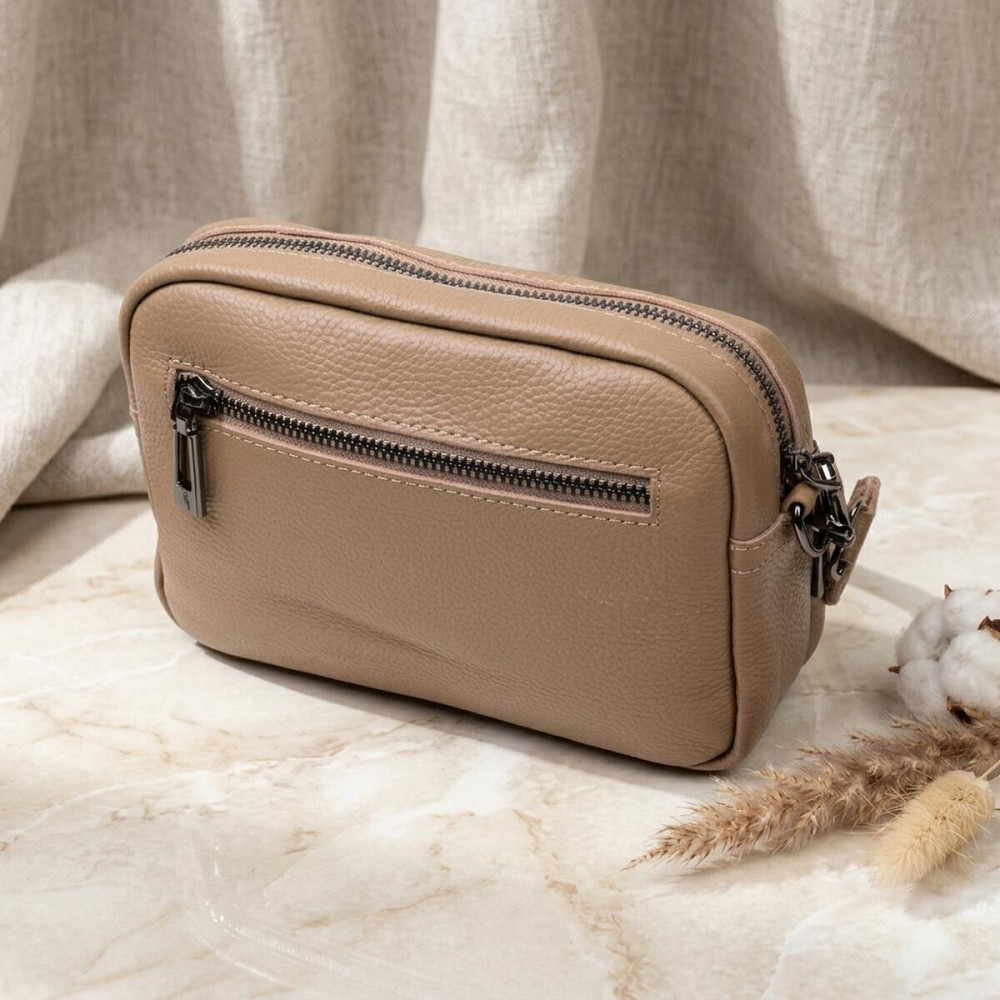 Жіноча сумка крос-боді з натуральної шкіри Vintage 22293 Бежева Київ - фото 14