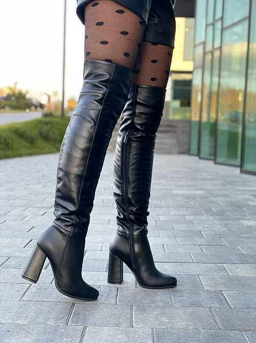 Nivelle Ботфорти жіночі NIVELLE чорні натуральна шкіра зима євро-хутро висота 50см обхват гоміл Коломия - фото 8