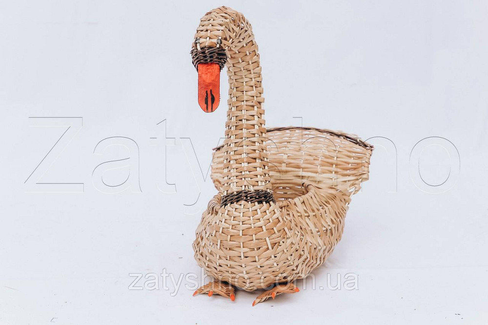 Кошик лебідь для вазонів | кошик плетений сувенірний | гарний плетений кошик Київ - фото 1