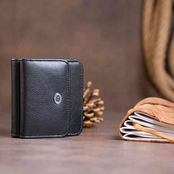 Маленький кошелек на кнопке женский Черный (ST Leather) Киев