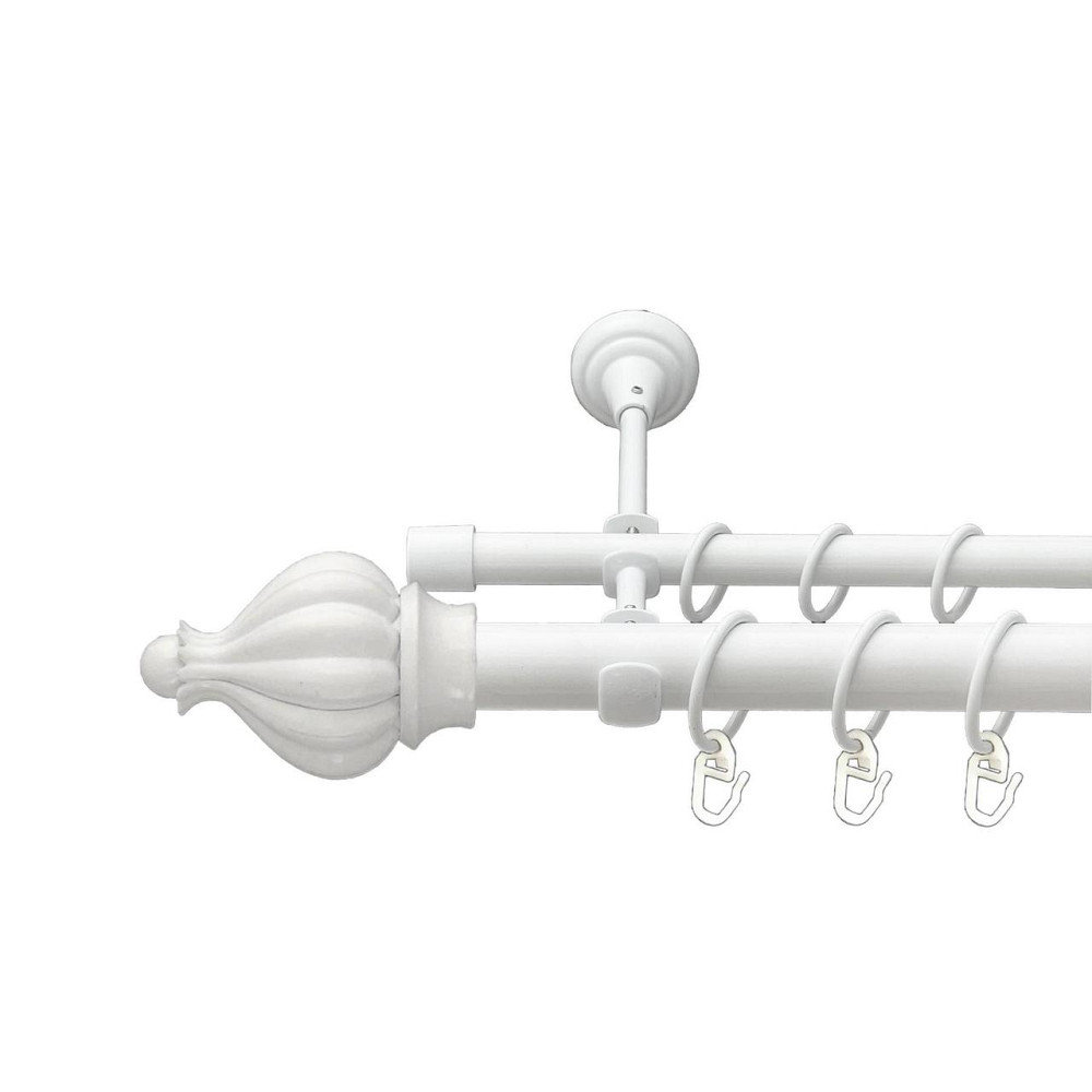 Карниз Orvit Таджа металевий дворядний відкритий гладка труба кільце металеве Арктіс 25\16 мм 240 см (00-00021075) Львів - фото 1