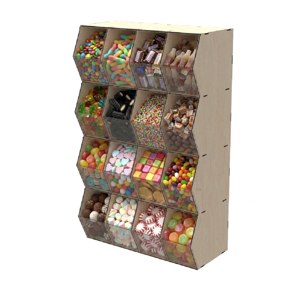 Диспенсер EKOSTAR для цукерок, снеків, горіхів, круп на 16 комірок Київ - фото 1
