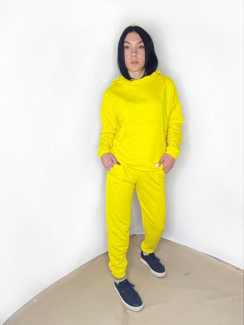 Спортивний костюм підлітковий тринитка петля Жовтий S Харків - фото 4