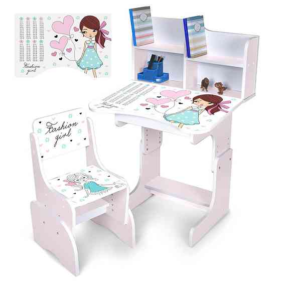 Детская Парта N 2071-8-7 белый, со стульчиком Винница