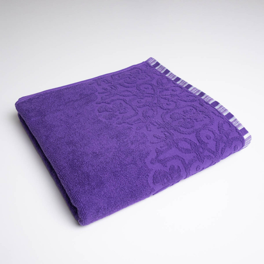 Полотенце махровое для душа с орнаментом GM Textile 70х140см 400г/м2 (Фиолетовый) Сумы - изображение 1