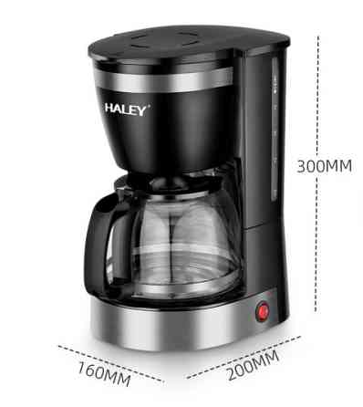 Крапельна кавоварка Haley HY-2808 800Вт 1.25л на 12 чашок, електрична кавоварка зі скляним конусом для американо Одеса
