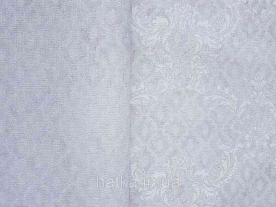 Шпалери вінілові на флізеліні гарячого тиснення DU&KA 1.06х10 вензель основа під штукатурку сірі коричневі Київ
