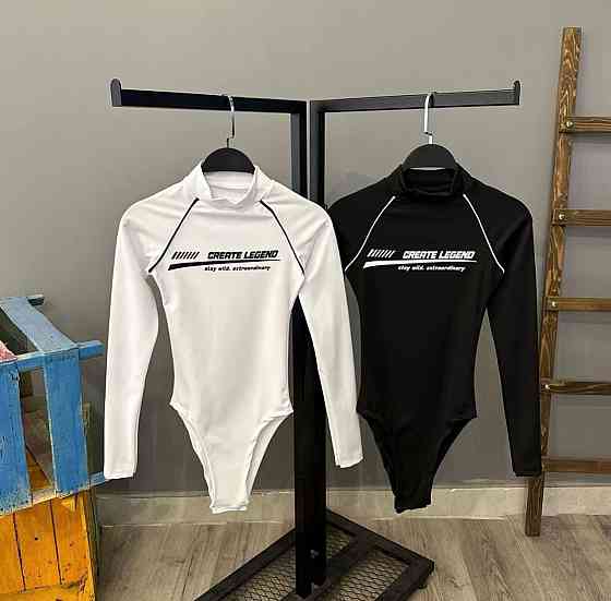 Женский базовый боди со стойкой под горло микродайвинг Белый, 42/44 Одесса